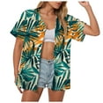 thumbnail image 1 of TTUHYWXI Hawaiian Shirts for Women Tropical Shirt Summer Beach Hawaii Button Down Short Sleeve Blouses Floral Tops Hawaii Outfits 2025 (Dark Green, M), 1 of 5
