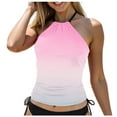 thumbnail image 1 of TTUHYWXI High Neck Tankini Tops for Women Halter Flowy Sleeveless Bathing Suits Modest Swimsuit Top No Bottom (Light Pink, M), 1 of 7