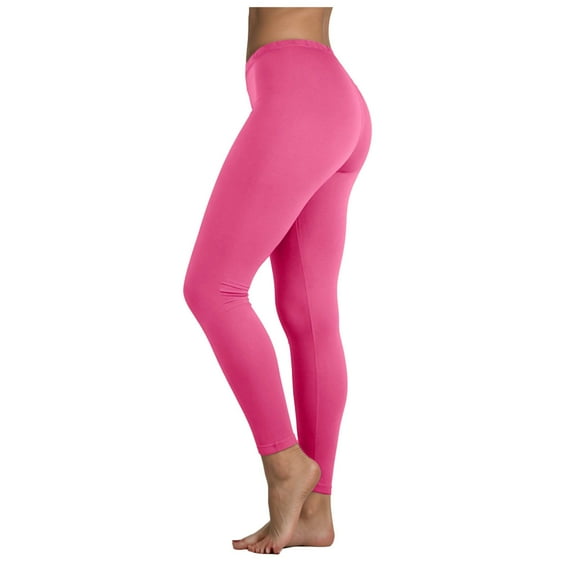 TTUHYWXI High Waisted Leggings for Women - Tummy Control Soft Opaque Printed Pants with Camo, Leopard for Workout Skating (Hot Pink, M)