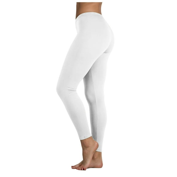 TTUHYWXI High Waisted Leggings for Women - Tummy Control Soft Opaque Printed Pants with Camo, Leopard for Workout Skating (White, L)