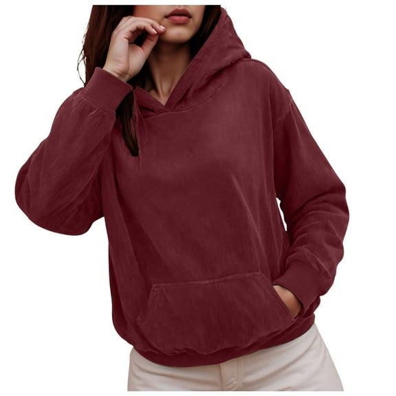 TTUHYWXI Hoodies Oversized Unisex Acid Wash Hoodie Heavyweight Fleece Vintage Cotton Sweatshirt Men Women Streetwear (Brick Red, M)