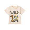 thumbnail image 1 of TTUHYWXI Kids Toddler Baby Boys Girls Birthday T-Shirt Wild One/Two/Three/Four Years Jungle Safari Animal Shirt (Light Gray, 18-24 Months), 1 of 4