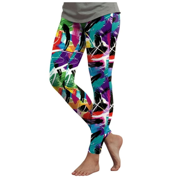 TTUHYWXI Leggings for Women Workout Funny Printed Gym Athletic Womens Yoga Pants High Waisted Activewear Legging Pants (Sky Blue, M)