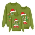 thumbnail image 1 of TTUHYWXI Matching Family Christmas Sweatshirts, Xmas Ugly Funny Jumper Long Sleeve Holiday Pullover Tops for Mom Dad Clothes (Green-Mom, XXL), 1 of 5