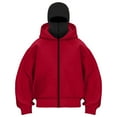 thumbnail image 1 of TTUHYWXI Men Women Mask Zipper Sport Hoodie, Long Sleeve Hoodie with Mask, Hoodie Pullover Sweatshirt Hooded Top (Red, M), 1 of 4