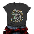 thumbnail image 1 of TTUHYWXI Merry And Bright Santa Christmas Xmas Lights Pajamas Holiday T-Shirt (Dark Gray, M), 1 of 8