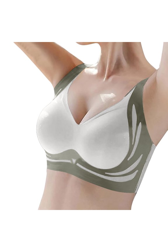 Powerful Push up Seamless Bra Wmstylist Lushfitting Wireless Bra No Underwire Anti Sagging Bra (Mint Green, XXL)