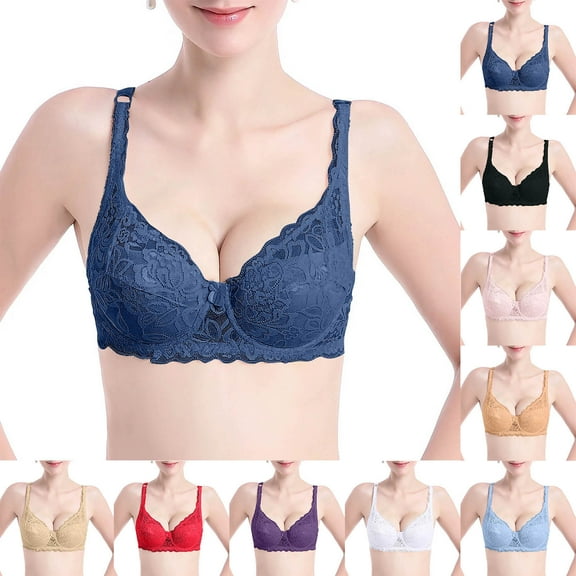 TTUHYWXI Push Up Bra for Women Full Coverage High Support Everyday Bra with Adjustable Straps Convenient Daily Bra (Yellow,80B)
