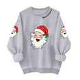 thumbnail image 1 of TTUHYWXI Retro Santa Sweatshirt for Women Vintage Christmas Fleece Linend Sweaters Crewneck Oversized Long Sleeve Tops (Grey, XL), 1 of 7