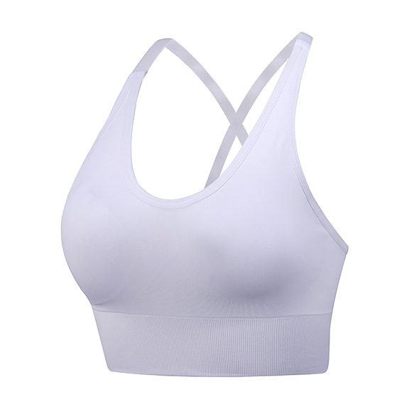 TTUHYWXI Seamless Bras for Women Wirefree Full Coverage Padded Bra Criss-Cross Back Smoothing Bra Comfort Sleep Bralettes (White, XL)