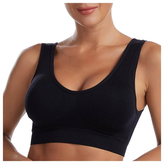TTUHYWXI Seamless Comfort Bras for Women | Wireless Push Up Sports Bra | Soft, Breathable, Supportive Fit (Black,90/40B-95/42B)