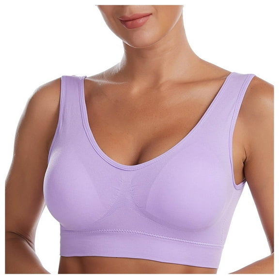 TTUHYWXI Seamless Comfort Bras for Women | Wireless Push Up Sports Bra | Soft, Breathable, Supportive Fit (Light Purple,90/40B-95/42B)