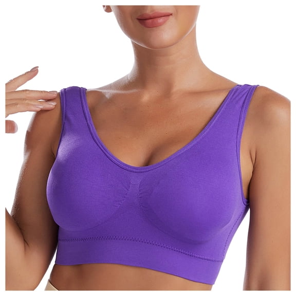 TTUHYWXI Seamless Comfort Bras for Women | Wireless Push Up Sports Bra | Soft, Breathable, Supportive Fit (Purple,90/40B-95/42B)