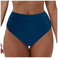 thumbnail image 1 of TTUHYWXI Women's High Waisted Bikini Bottom Tummy Control Ruched Vacation Beach Bathing Suit Swim Bottom (Blue, XXL), 1 of 9