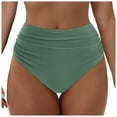 thumbnail image 1 of TTUHYWXI Shapewear Swimwear Bottoms - Waisted Bikini Bottom Tummy Control Ruched Swim Bottom Brief Swim Short (Light Green, M), 1 of 9