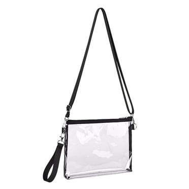 TTUHYWXI Stadium Approved Clear Bag Transparent Tote with Double Zipper, Adjustable Removable Shoulder Strap,Clear One Size