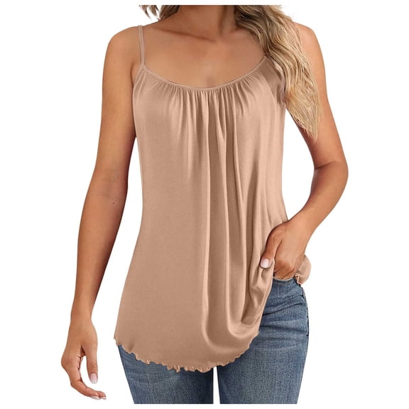 TTUHYWXI Summer Tank Tops for Women Vacation Outfits 2026 Fashion Trendy Clothes (Rose Gold, XXL)