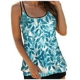 thumbnail image 1 of TTUHYWXI Tankini Swimsuits for Women Full Coverage Tank Top Swim Suit Vintage Floral Print Tummy Control Bathing Suits (Mint Green, XXL), 1 of 5
