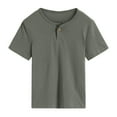 thumbnail image 1 of TTUHYWXI Toddler Short Sleeve Henley Shirt Boys Ribbed T-Shirt (Dark Gray, 4-5 Years), 1 of 8