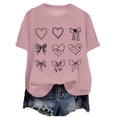 thumbnail image 1 of TTUHYWXI Valentines Shirt for Women Romantic Love Heart Bow T-Shirts Valentine Day Lover Tee Tops Comfy Short Sleeve Shirts (Pink, L), 1 of 6