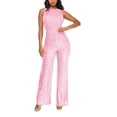 thumbnail image 1 of TTUHYWXI Women Cocktail Party Romper Fashion Sequin Clubwear Jumpsuit Sexy Off Shoulder Sleeveless Bodycon Rompers Overalls (Gold, L), 1 of 7