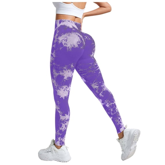 TTUHYWXI Women Leggings Seamless Butt Lifting Train Control Celsior Compression Leggings Anti Cellulite (Purple,S)