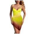 thumbnail image 1 of TTUHYWXI Women One Piece Swimsuit with Cover Up Skirt Tummy Control Swimsuits Slimming Mesh Sheer Sarong Wraps Bathing Suit (Yellow, L), 1 of 9