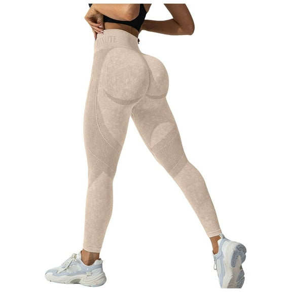 TTUHYWXI Women Seamless Leggings Contour High Waist Workout Gym Yoga Pants (Beige,XL)