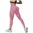 thumbnail image 1 of TTUHYWXI Women Seamless Leggings Contour High Waist Workout Gym Yoga Pants (Pink,M), 1 of 7