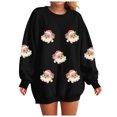 thumbnail image 1 of TTUHYWXI Women Sparkle Sequin Christmas Sweatshirt Santa Graphic Crewneck Sweater Long Sleeve Xmas Pullover Tops (Black, XL), 1 of 8