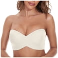 thumbnail image 1 of TTUHYWXI Women Strapless Bra Non-Slip Silicone Bandeau Bras Soft Underwire Tube Top (White, M, 85B), 1 of 5
