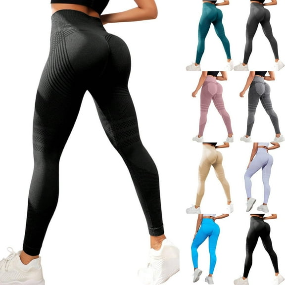 TTUHYWXI Women's 3D Compression Anti Cellulite Leggings, High Waist Seamless Push Up Sculpting Opaque Yoga Pants for Gym Workout Sport (Black,S)