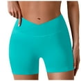 thumbnail image 1 of TTUHYWXI Womens Cross Waist Swim Shorts Tummy Control Bathing Suit Bottom Boy Shorts Swimsuit Bottom (Sky Blue, S), 1 of 7