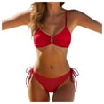 thumbnail image 1 of TTUHYWXI Women's Two Piece Bikini Sets Bathing Suits with Adjustable Straps Removable Padding Swimsuit (Red, XXL), 1 of 8