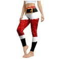 thumbnail image 1 of TTUHYWXI Women's Funny Printed Ugly Christmas Leggings Soft Stretchy Holiday Tights (Wine, M), 1 of 7