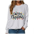 thumbnail image 1 of TTUHYWXI Women's Merry Christmas Oversized Pullover Sweatshirt With Lights - Holiday Xmas Sweater Top (Light Gray, S), 1 of 6