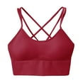 thumbnail image 1 of TTUHYWXI Women's Sports Bra High Support Cross Back Yoga Bra Sexy Wireless Padded Bras Supportive Workout Tops with Padding (Red, M), 1 of 5