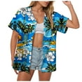 thumbnail image 1 of TTUHYWXI Women's Summer Hawaiian Shirts Floral Short Sleeve Button Down Shirts Hawaii Tropical Beach Tops Outfits (Sky Blue, 5XL), 1 of 6