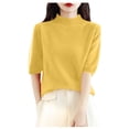 thumbnail image 1 of TTUHYWXI Women's Summer Lightweight Tops Short Sleeve Dressy Blouse (Yellow, XL), 1 of 5