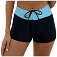 thumbnail image 1 of TTUHYWXI Women's Swim Shorts High Waisted Bathing Suit Bottoms Swimsuit Tankini Boy Shorts with Liner (Blue, S), 1 of 5