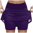 thumbnail image 1 of TTUHYWXI Women's Tennis Skorts with 2 Pockets Plus Size Golf Skirts High Waisted Pleated Athletic Skirt for Pickleball Running (Dark Purple, M), 1 of 3