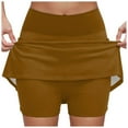thumbnail image 1 of TTUHYWXI Women's Tennis Skorts with 2 Pockets Plus Size Golf Skirts High Waisted Pleated Athletic Skirt for Pickleball Running (Khaki, 5XL), 1 of 3