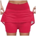 thumbnail image 1 of TTUHYWXI Women's Tennis Skorts with 2 Pockets Plus Size Golf Skirts High Waisted Pleated Athletic Skirt for Pickleball Running (Watermelon Red, M), 1 of 3