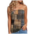 thumbnail image 1 of TTUHYWXI Women's Tube Tops Summer Casual Bandeau Tank Casual Strapless Blouse Off The Shoulder Tunic Shirts (Bronze, XXL), 1 of 5