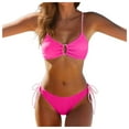 thumbnail image 1 of TTUHYWXI Women's Two Piece Bikini Sets Bathing Suits with Adjustable Straps Removable Padding Swimsuit (Hot Pink, XXL), 1 of 8