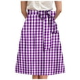 thumbnail image 1 of TTUHYWXI Womens A Line Midi Skirt Pleated Striped Color Block Elastic Waist Tiered Summer Casual Trendy Dressy Long Skirts (Dark Purple, L), 1 of 4