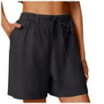 thumbnail image 1 of TTUHYWXI Womens Casual High Waist Cargo Shorts with Pockets Summer Short Hot Pants (Black, S), 1 of 8