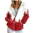 thumbnail image 1 of TTUHYWXI Womens Christmas Zip Up Hoodies Long Sleeve Sweatshirts Fall Outfits Oversized Sweaters Casual Fashion Jackets (White, XL), 1 of 7