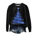 thumbnail image 1 of TTUHYWXI Womens Green Red Christmas Sweatshirts Xmas Tree Snowflake Printed Long Sleeve Pullover (Blue, S), 1 of 6