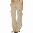 thumbnail image 1 of TTUHYWXI Womens Relaxed Fit Baggy Cargo Pants Y2K Teen Girls Trendy Low Waist Parachute Pants Wide Leg Trousers Hiking Pants (Khaki, XL), 1 of 3